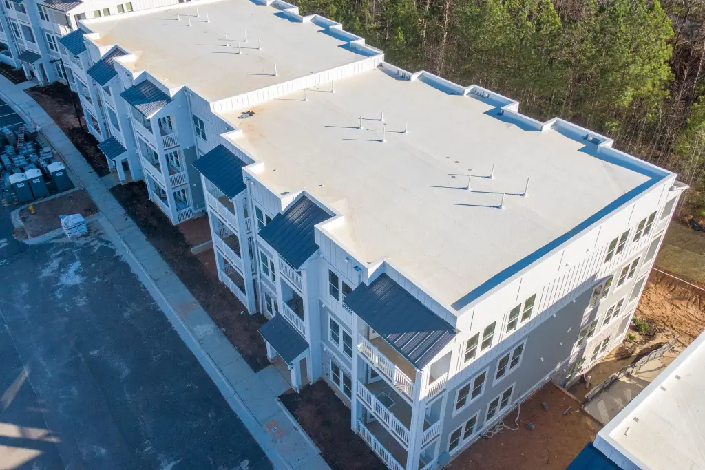 Drone Shot of a commercial Roof