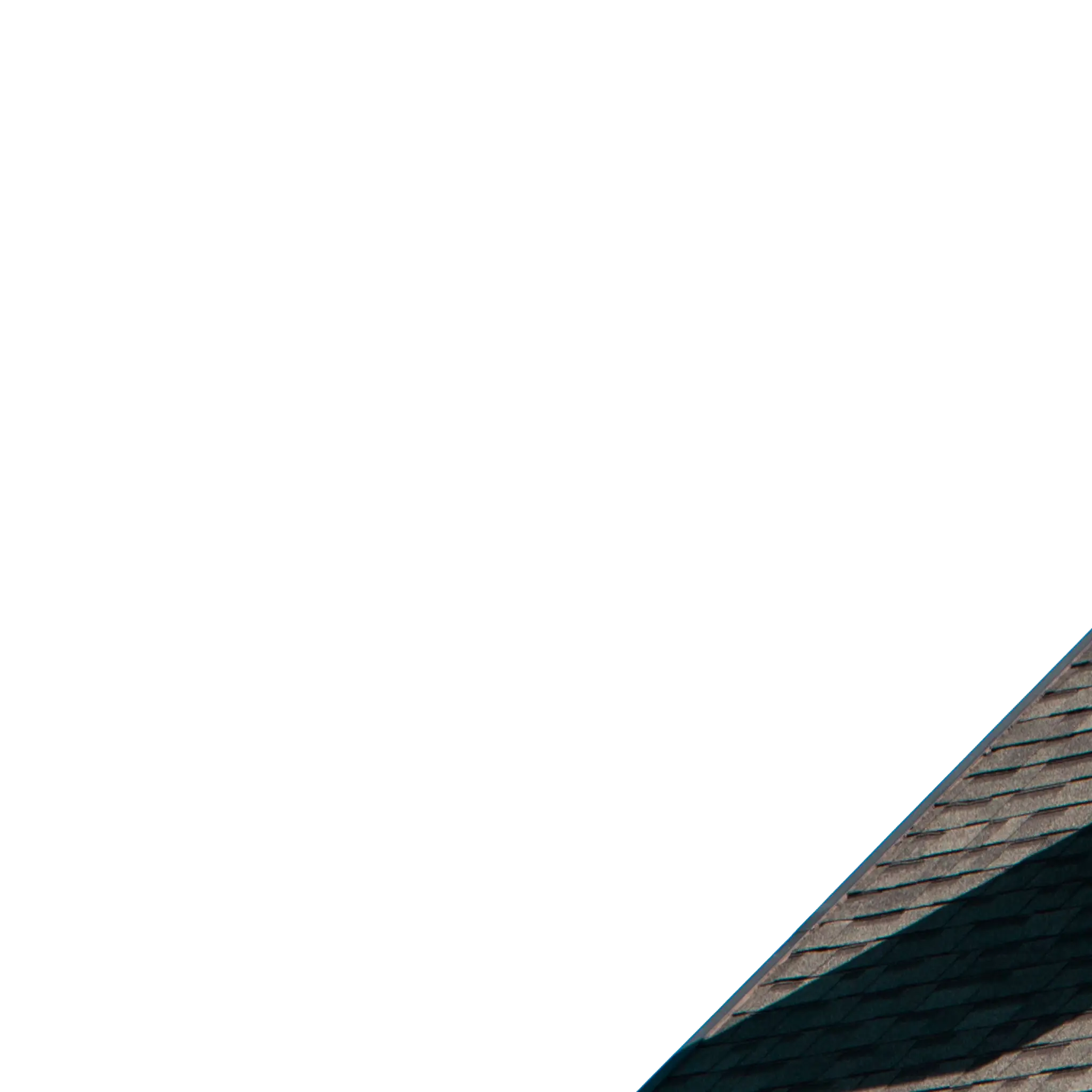 Shingle roof with a white dormer window against a blue sky